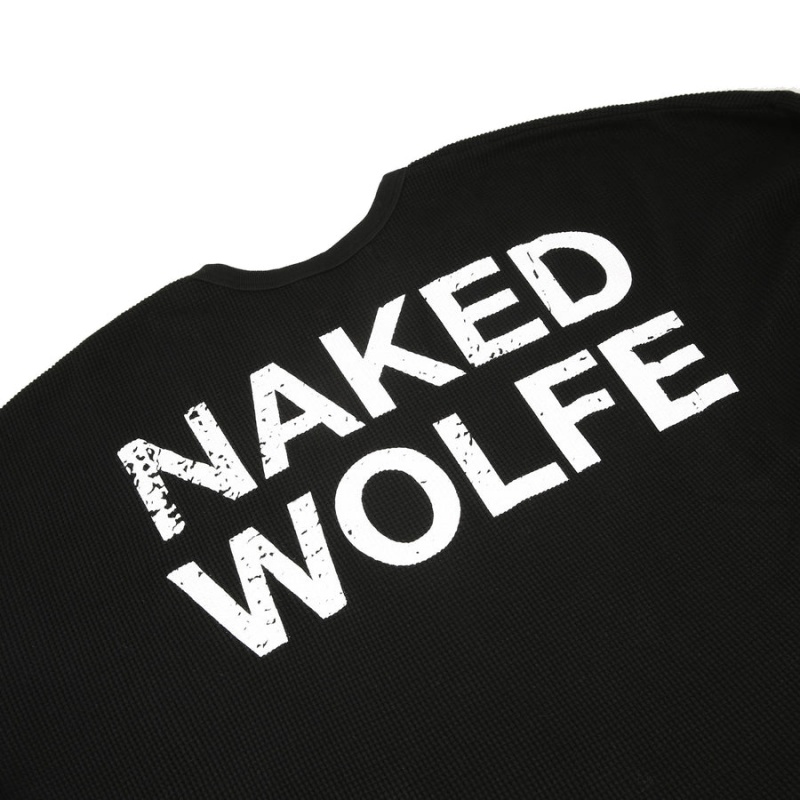 Bluzy Naked Wolfe Thermal Męskie Czarne | NKJ3769JC