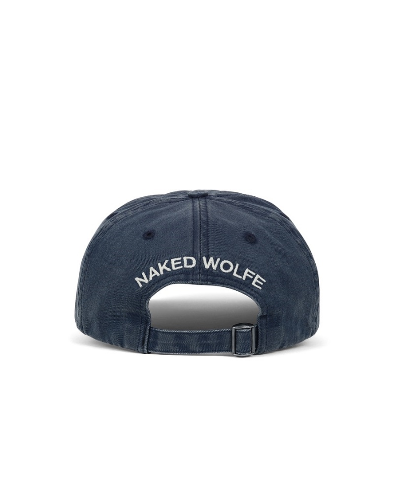 Czapki Naked Wolfe Washed Baseball Męskie Niebieskie | QAB2256IF