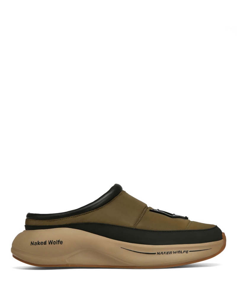 Kapcie Naked Wolfe Tide Męskie Khaki Czarne | UWW7752WF