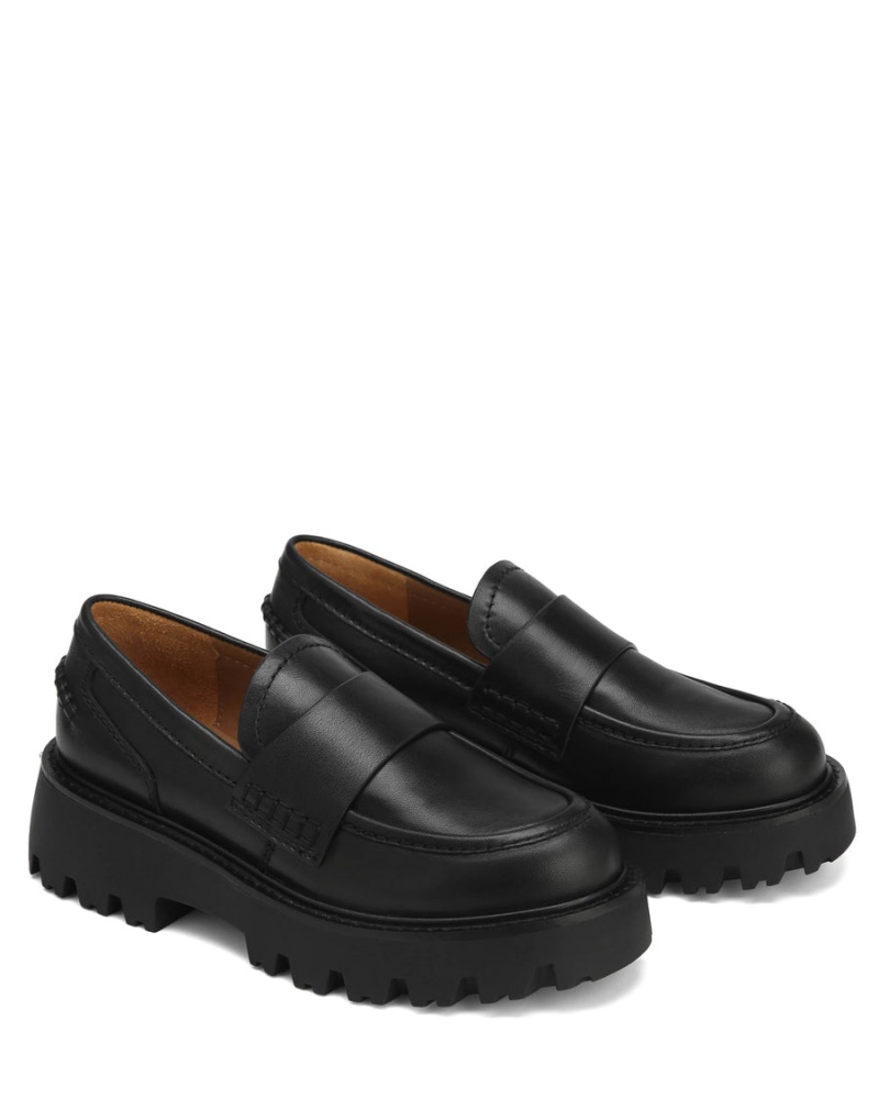 Loafersy Naked Wolfe Flawless Skórzane Damskie Czarne | JOJ2184QC